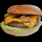 Saftiger Bruzzlburger mit Knuspriger Kruste im  Brioche Bun